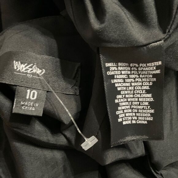 Mossimo Black Faux Leather Capped Sleeve Career Sheath Dress 10 - Picture 7 of 7